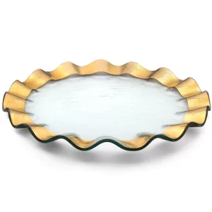 Annieglass Ruffle Charger Plate | Gold