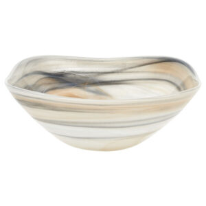 Regency Imports Squarish Taupe-Grey Alabaster Glass Bowl