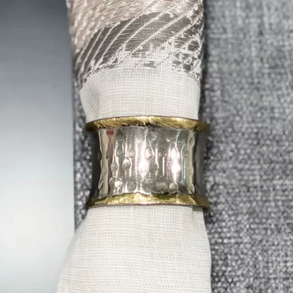 Bodrum concave napkin ring gold and silver set of 4